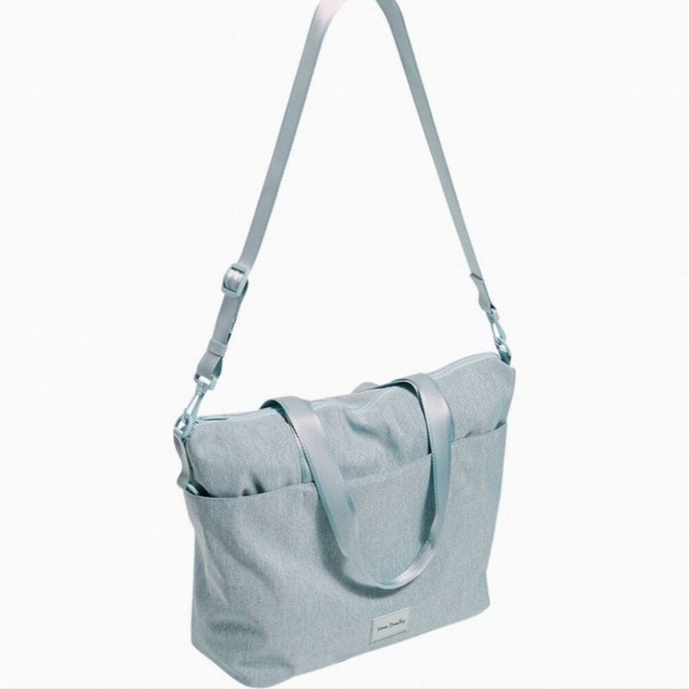 Vera Bradley Gray Recycled Cotton Commuter Tote Bag Adjustable Strap & Inner Poc - Picture 4 of 15